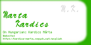 marta kardics business card